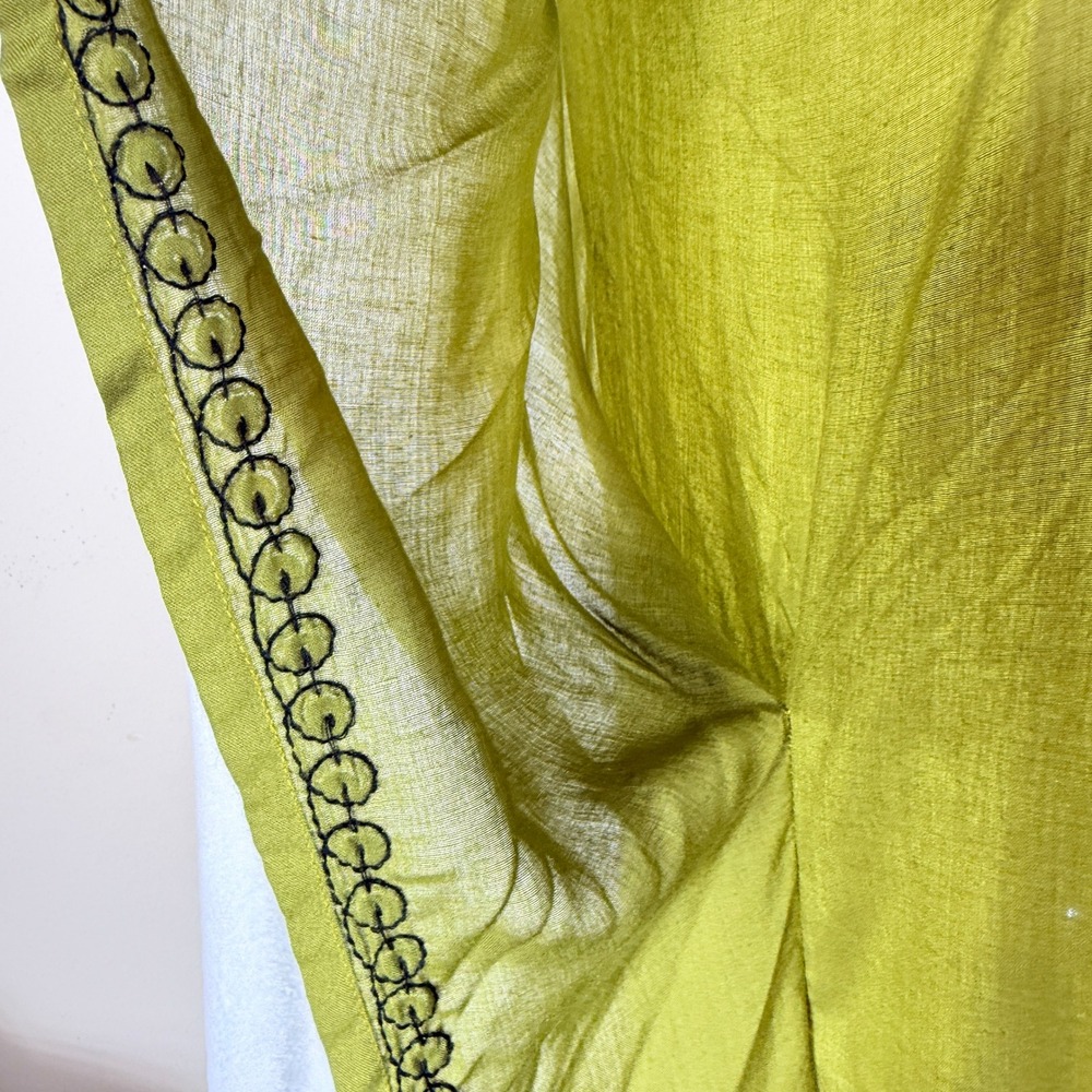 Boho Lime Green Embroidered Sequin Kimono Cardigan Festival Open Front OS - Picture 7 of 10